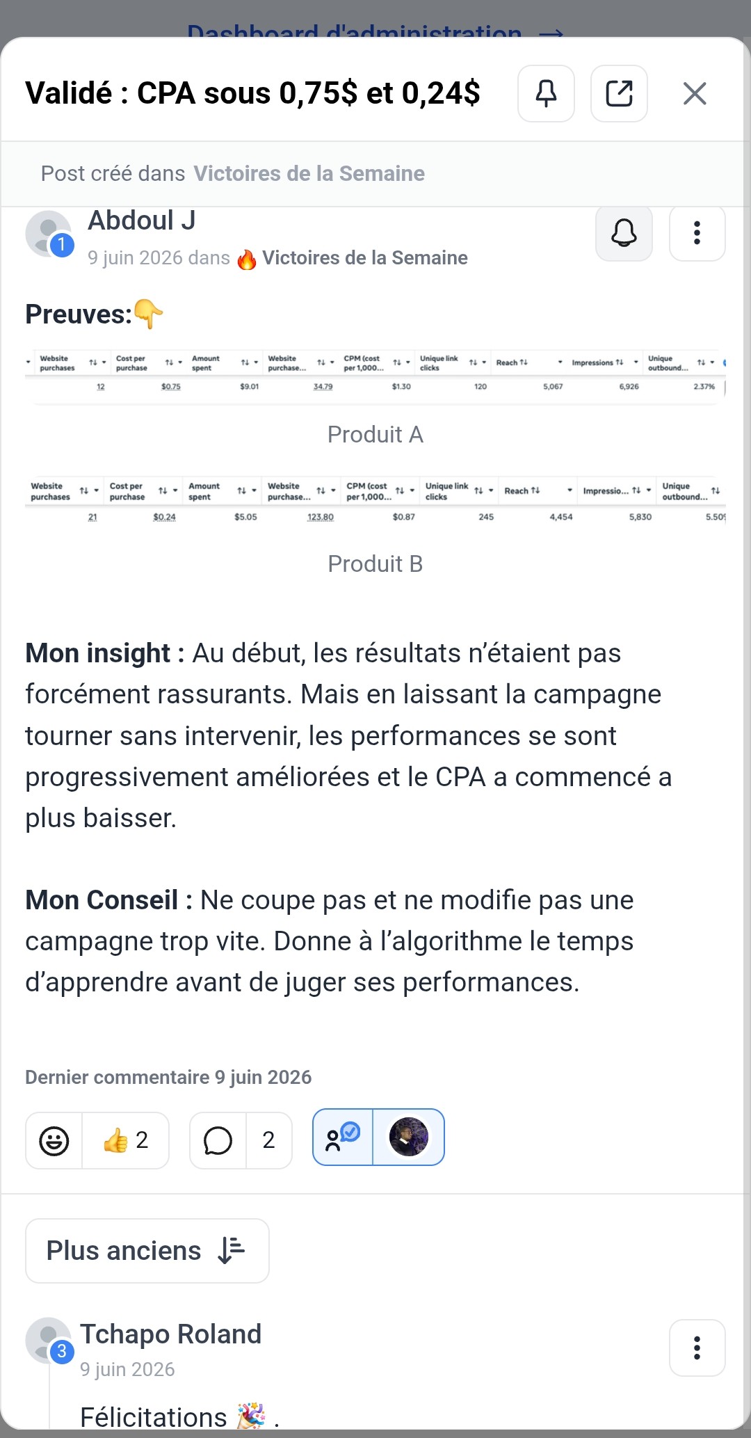Avis client 1